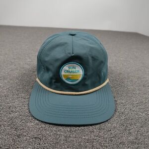 Sun Cruiser Hat Cap Snap Back Mens One Size Green Rope Beach Patch Baseball